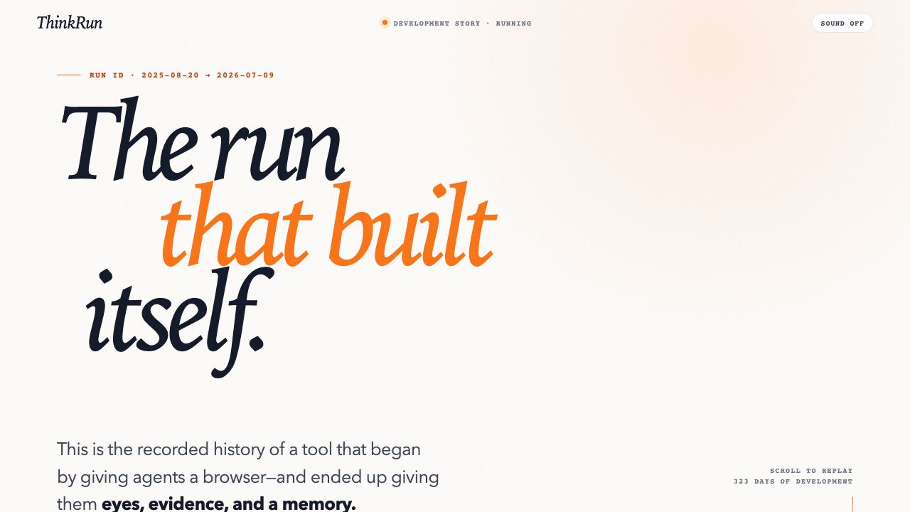 Preview of ThinkRun — The Run That Built Itself