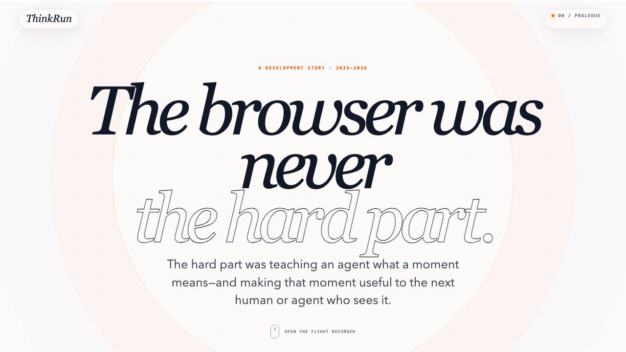Preview of ThinkRun — The browser remembers