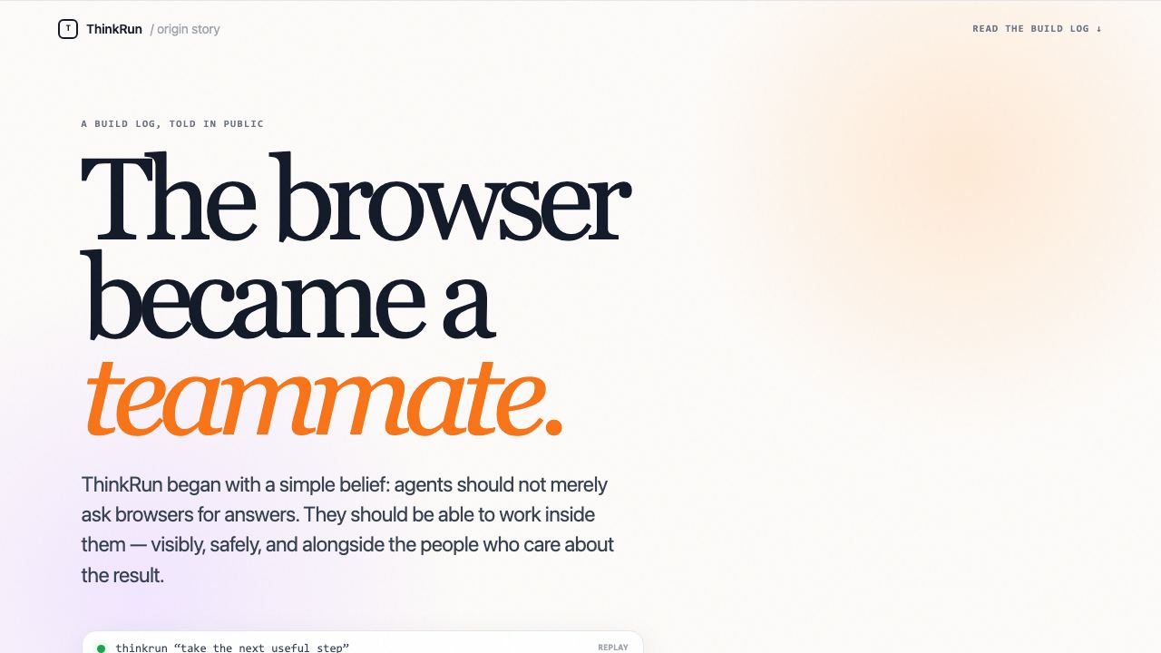 Preview of ThinkRun — The browser became a teammate