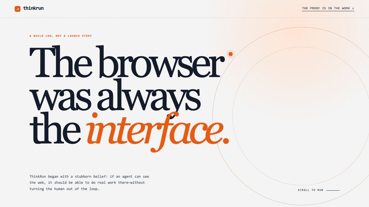 Preview of ThinkRun — The browser was always the interface